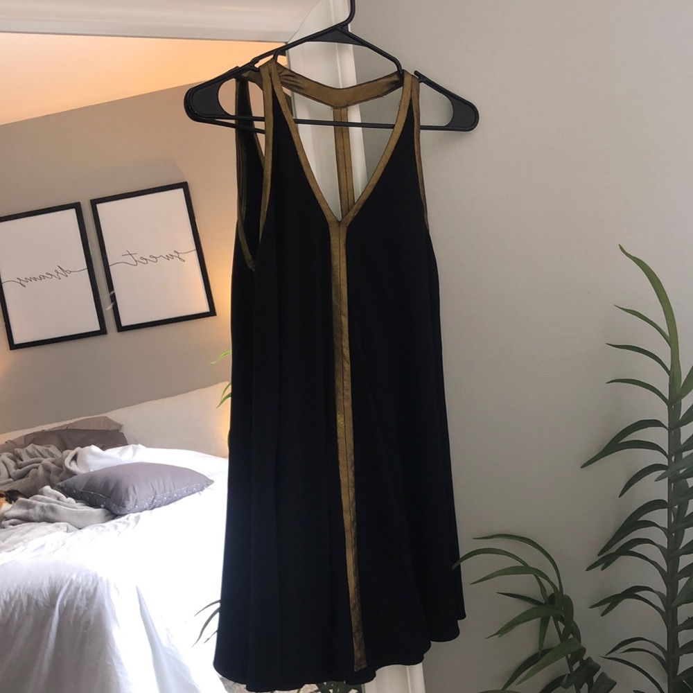 Black and gold dress
